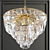 Eichholtz Amazone S Chandelier: Elegant Metal and Crystal Lighting 3D model small image 3