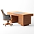 Morelato Executive Chair & Wooden Desk Set 3D model small image 1