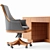 Morelato Executive Chair & Wooden Desk Set 3D model small image 2