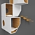 Sleek White Cat Condo 3D model small image 3