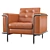Modern Leather Lounge Chair 3D model small image 1