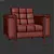 Modern Leather Lounge Chair 3D model small image 3