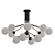 Sleek Matte Glass Ceiling Chandelier 3D model small image 3