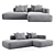 Luxury ROXEN Sofa: Stylish Wood & Fabric Furniture 3D model small image 1