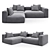 OM ROXEN 2: Stylish Wood and Fabric Sofa 3D model small image 1