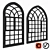 Animated Arch Windows Set 3D model small image 1