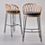 Elegant Rattan High Chair 3D model small image 1