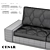 Elegant Cesar Ulivi Modular Sofa 3D model small image 2