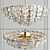 Hermitage L21 - Elegant Glass and Gold Pendant Chandelier 3D model small image 1