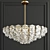 Hermitage L21 - Elegant Glass and Gold Pendant Chandelier 3D model small image 3