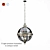 Antique Nickel 4-Light Pendant Chandelier 3D model small image 1