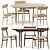Modern Dining Set: CH337 Table & CH23 Chair 3D model small image 1