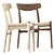 Modern Dining Set: CH337 Table & CH23 Chair 3D model small image 4