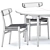 Modern Dining Set: CH337 Table & CH23 Chair 3D model small image 5