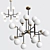 Modern Milk Glass 16-Light Chandelier 3D model small image 1