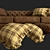 Luxurious Brown Leather Sofa 3D model small image 4