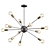 Modern Black and Gold Metal Chandelier 3D model small image 1