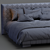 Elegant Minotti Curtis Bed 3D model small image 4