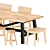 Acacia Dining Set: Table & Chairs 3D model small image 2