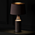 Wooden Footed Brown Lamp Pair 3D model small image 2