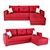 Convertible Corner Sofa Bed 3D model small image 1