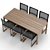 Sleek Aegean Outdoor Dining Set 3D model small image 2