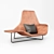 Sleek Steel Lama Lounge Chair 3D model small image 1