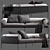 Minimal Steel Frame Agra Sofa 3D model small image 1