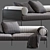 Minimal Steel Frame Agra Sofa 3D model small image 3