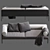 Minimal Steel Frame Agra Sofa 3D model small image 4