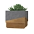 Minimalist Concrete Succulent Planters 3D model small image 7