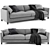 Modern Meridiani Bissè Sofa: Sleek Design & Superior Comfort 3D model small image 1