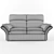 Oscar Wooden Frame Sofa 3D model small image 3