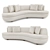 Decca Oak Sofa: Customizable Luxury 3D model small image 1