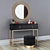 Elegant Vanity Set with Mirror & Ottoman 3D model small image 2