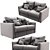 Trendy Italian Freedom Sofa 3D model small image 2