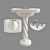 Elegant Pedestal Bath Stand 3D model small image 1