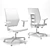 Modern Italian Plastic & Metal Office Chair 3D model small image 3