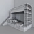 Double Decker Bunk Bed with Bookshelves 3D model small image 10