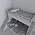 Double Decker Bunk Bed with Bookshelves 3D model small image 11