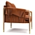 Luxury Havana Leather Chair 3D model small image 2