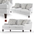 Omni 89: Classic Style Sofa with Deep Seating & Soft White Fabric 3D model small image 1