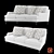 Omni 89: Classic Style Sofa with Deep Seating & Soft White Fabric 3D model small image 6