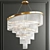 Elegant Crystal Spiral Chandelier 3D model small image 1