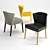 Elegant Valentina Oak Chair 3D model small image 1