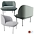 Sophisticated Oslo Lounge Chair & Pouf 3D model small image 2
