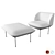 Sophisticated Oslo Lounge Chair & Pouf 3D model small image 3