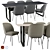Modern Oslo Chair & 70/70 Table 3D model small image 1