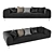 Elegant Linear Shore Sectional Sofa 3D model small image 1