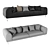 Elegant Linear Shore Sectional Sofa 3D model small image 2